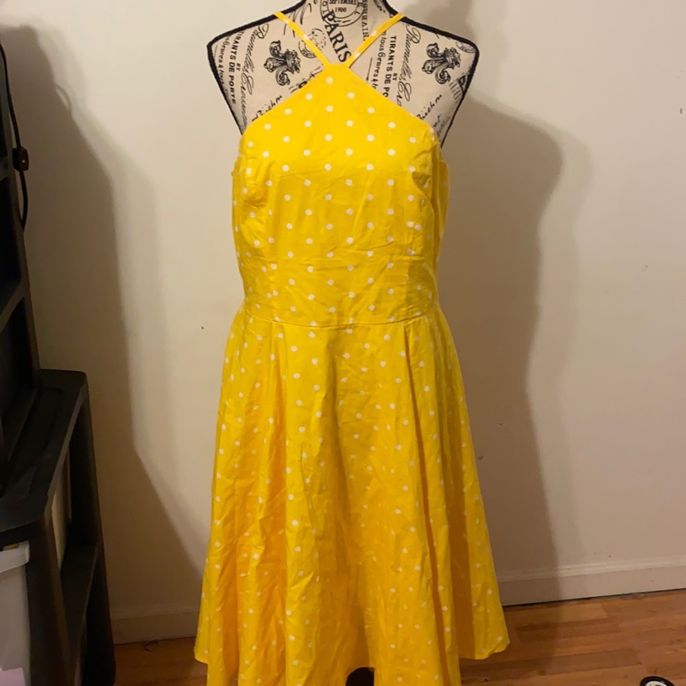 Venus yellow white poke dot size 10